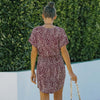 Summer Floral Print Dress Women Short Sleeve Chiffon Dress Ladies Casual Short Party Dress For Women 2023