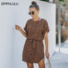 Summer Floral Print Dress Women Short Sleeve Chiffon Dress Ladies Casual Short Party Dress For Women 2023