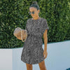 Summer Floral Print Dress Women Short Sleeve Chiffon Dress Ladies Casual Short Party Dress For Women 2023