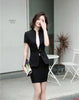 Summer Formal Black Blazer Women Skirt Suits Work Wear Office Ladies Business Suits OL Styles