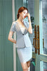 Summer Formal Dark Grey Blazer Women Business Suits with Skirt and Jacket Sets Ladies Work Wear Office Uniform Styles