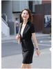 Summer Formal Female Skirt Suits for Women Business Suits Ladies Work Wear Grey Black Blazer and Jacket Sets OL Styles