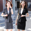 Summer Formal Female Skirt Suits for Women Business Suits Ladies Work Wear Grey Black Blazer and Jacket Sets OL Styles