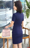 Summer Formal Female Skirt Suits for Women Work Wear Navy Blue Blazer and Jacket Set Office Uniform Styles