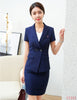 Summer Formal Navy Blue Blazer Women Skirt Suits Work Wear Ladies Business Suits Office Uniform Styles