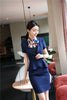 Summer Formal Women Skirt Suits Navy Blue Blazer and Jacket Set Work Wear Ladies Business Suits OL Styles