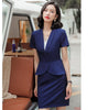 Summer Formal Women Skirt Suits Navy Blue Blazer and Jacket Sets Ladies Work Wear Business Office Uniform Styles