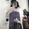 Summer Gothic Graphic T Shirt Women Harajuku Anime Print Tee Japan 2023 Goth Top Vintage Oversize Streetwear Alt Clothes