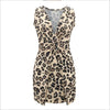 Summer Grain Sexy Deep V-Neck Kink Leopard Print Slim Dress Skirt Work Women For Mini Suit Blazer Business Tailleurs Jupes