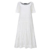Summer Half Sleeve Lace Crochet Long Dress ZANZEA Women Party Maxi Sundress Robe Femme Elegant O Neck Hollow Out Vestido