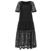 Summer Half Sleeve Lace Crochet Long Dress ZANZEA Women Party Maxi Sundress Robe Femme Elegant O Neck Hollow Out Vestido