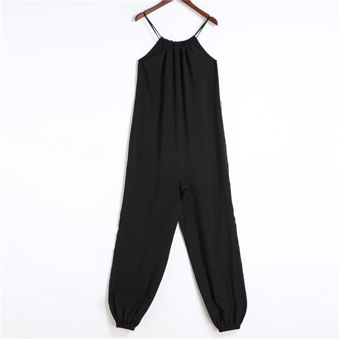 Summer Jumpsuit for Women Sexy Casual Black Sling Backless Lantern Pants Female Overalls Elegant Beach Rompers Plus Size Talever