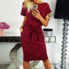 Summer Knee-Length Dress 2022 New Women Casual Vintage Dress Sexy Bandage Bodycon Short Sleeve Dresses Sundress vestidos