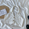 Summer Korean Sexy Short Set Women Casual Two Pieces Suit Backless V-neck Hanging Neck Vest + Irregular Shorts
