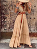 Summer Lace Patchwork Dress Women V Neck Vintage Long Dress Sleeveless Boho Party Maxi Dress Female Casual Belted Beach Dress