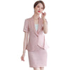 Summer Ladies Black Blazer Women Bussiness Suits Skirt and Jacket Sets Short Sleeve Work Wear Office Uniform Styles