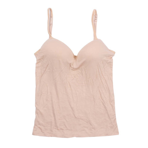 Summer Ladies Fashion V-Neck Tank Tops Female Modal Fitness Casual Camisole Padded Spaghetti Straps Push Up Bra Multicolor