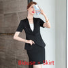 Summer Ladies Pink Blazer Women Bussiness Suits Skirt and Jacket Sets Short Sleeve Work Wear Office Uniform Styles