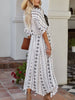 Summer Long Beach Sundress Women Boho Print Maxi Dress Short Sleeve V Neck Loose Dress Female High Waist Casual Dress