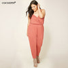 Summer Loose 5XL 6XL Plus Size Women Jumpsuits casual 2022 sleeveless Deep V-neck sling Jumpsuit Big Large Size Casual Rompers