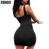 Summer Low Neck Dress Women's long Sleeve Sleeveless Tank Top Bodycon Mini Club Dress Dresses Casual Elegant Sheath Slim Dress