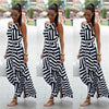 Summer Maxi Long Dress   Women Sexy Boho Striped Sleeveless Beach Style Strap Sundress Vestidos For Female Bigsweety