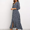 Summer Maxi Long Dress Women 2023 Floral Print Boho Chiffon Female Dresses Wrap Casual V-Neck Sexy Party Beach Longue Robe