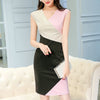 Summer New 2022 Dress Korean V Collar Sleeveless OL Dress Patchwork Temperament Competent