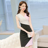 Summer New 2022 Dress Korean V Collar Sleeveless OL Dress Patchwork Temperament Competent