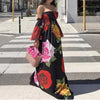 Summer 2023 Shirring Strapless Plus Size Ruched Ladies Dress Sexy Beach Party Half Sleeve Loose Flower Print Women Dresses
