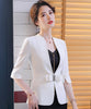 Summer Business Stand Collar Blazer Women Half Sleeve Slim Temperament Jacket OL Casual Ladies Coat
