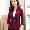 Summer Business Stand Collar Blazer Women Half Sleeve Slim Temperament Jacket OL Casual Ladies Coat