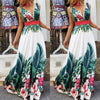 Summer  Lady Floral Boho Beach V Neck Print Dress Evening Party Sundress Long Dresses
