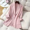 Summer Style Thin Women's Suit Skirt 2-piece Large Size M-5XL Elegant Pink Jacket  Printed Suspender Skirt