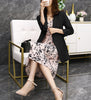 Summer Style Thin Women's Suit Skirt 2-piece Large Size M-5XL Elegant Pink Jacket  Printed Suspender Skirt