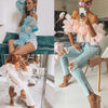 Summer Women Sexy Off Shoulder Ruffles Organza Blouses Long Puff Sleeve Mesh Sheer Crop Tops Shirt Short Blouse