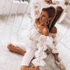 Summer Women Sexy Off Shoulder Ruffles Organza Blouses Long Puff Sleeve Mesh Sheer Crop Tops Shirt Short Blouse