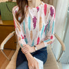 Summer Women's T-shirt Printing Female Clothes Cotton Casual Tees O-Neck Long Sleeve Top