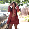 Summer Office Blazer Two Piece Set 2022 Women Solid Colors Casual Commute Blazer + High Waist Slip Dress Sweet Mini Skirt Suits