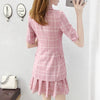 Summer Pink 2 Piece Suits Plus Size Print Half Sleeve Office Blazer + Skirt Set Casual Two Pieces Pant Sets Ladies Suit Y422