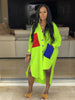 Summer Plus Size Stitching Pocket Shirt Dress Casual Lapel Long Sleeve Irregular Shirt Dress
