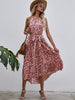 Summer Polka-Dot Long Dress Women Casual Strapless Maxi Dress Sleeveless Vacation Beach Dress Female Lace Up Dresses
