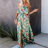 Summer Print Floral Summer Dress Women Off Shoulder Side Split Beach Maxi Long Dresses Backless Female Holiday Vestidos