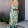 Summer Print Floral Summer Dress Women Off Shoulder Side Split Beach Maxi Long Dresses Backless Female Holiday Vestidos