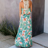 Summer Print Floral Summer Dress Women Off Shoulder Side Split Beach Maxi Long Dresses Backless Female Holiday Vestidos
