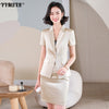 Summer Professional Wear Women's Suit Skirt 2-piece Suit Temperament Short-sleeved Thin Blazer Hotel Overalls