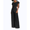 Summer Rompers Womens Jumpsuit 2022 Women Sexy Jumpsuits Clubwear Party Elegant Wide Leg Pant Body Femme 2 Piece Set Overalls