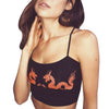 Summer Sexy Crop Tops For Women Straps Sleeveless Camis Pattern Dragon Fitness Tight Tank Tops Cropped Feminino 2022 New