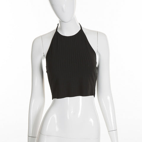 Summer Sexy Female Crop Tops Women O Neck Sleeveless Straps Workout Fitness Tank Top Solid Fitness Lady Camis Casual Yellow Top