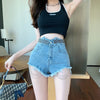 Summer Sexy Hip Trim Pants  Cargo Pants Heavy Work Rivet Chain Hair Edge High-waisted Denim Shorts Women Short Jeans